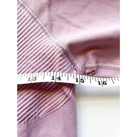 Gym Shark Lavender Long Sleeve Ribbed Cropped Workout Top Size Large - Picture 5 of 5